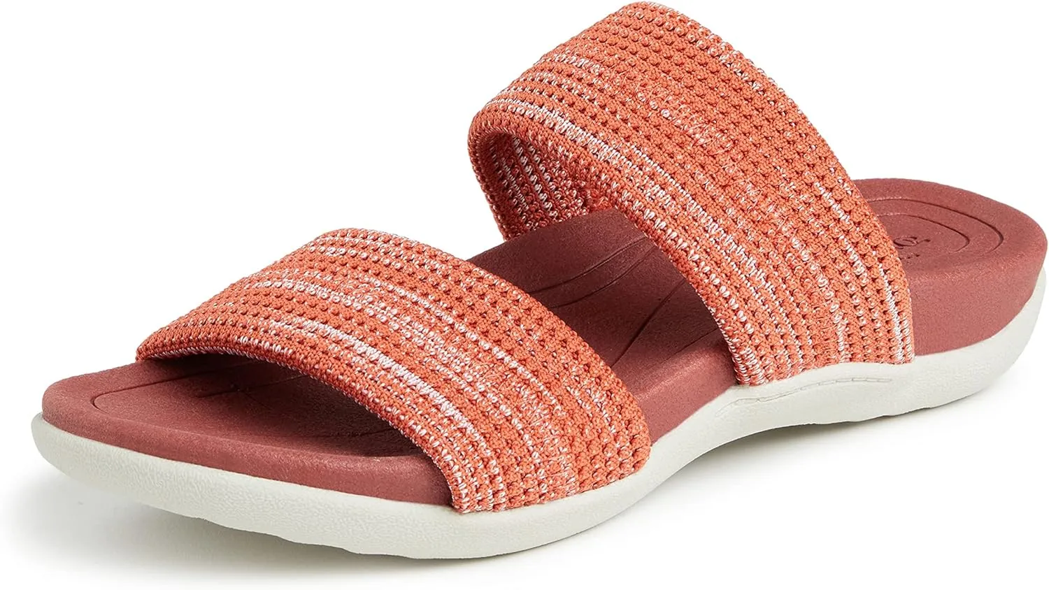 Dearfoams Women's Original Comfort Blair Slip on Double Band Slide Sandal with Arch Support