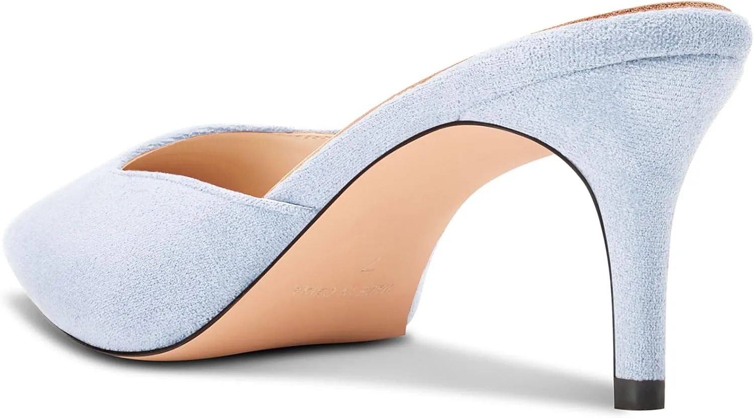 DearOnly Womens Pointed Toe Kitten Heel Mules Slip-on Stiletto Mid Heel Sandals Prom Dress Shoes 2.6 Inches Heels
