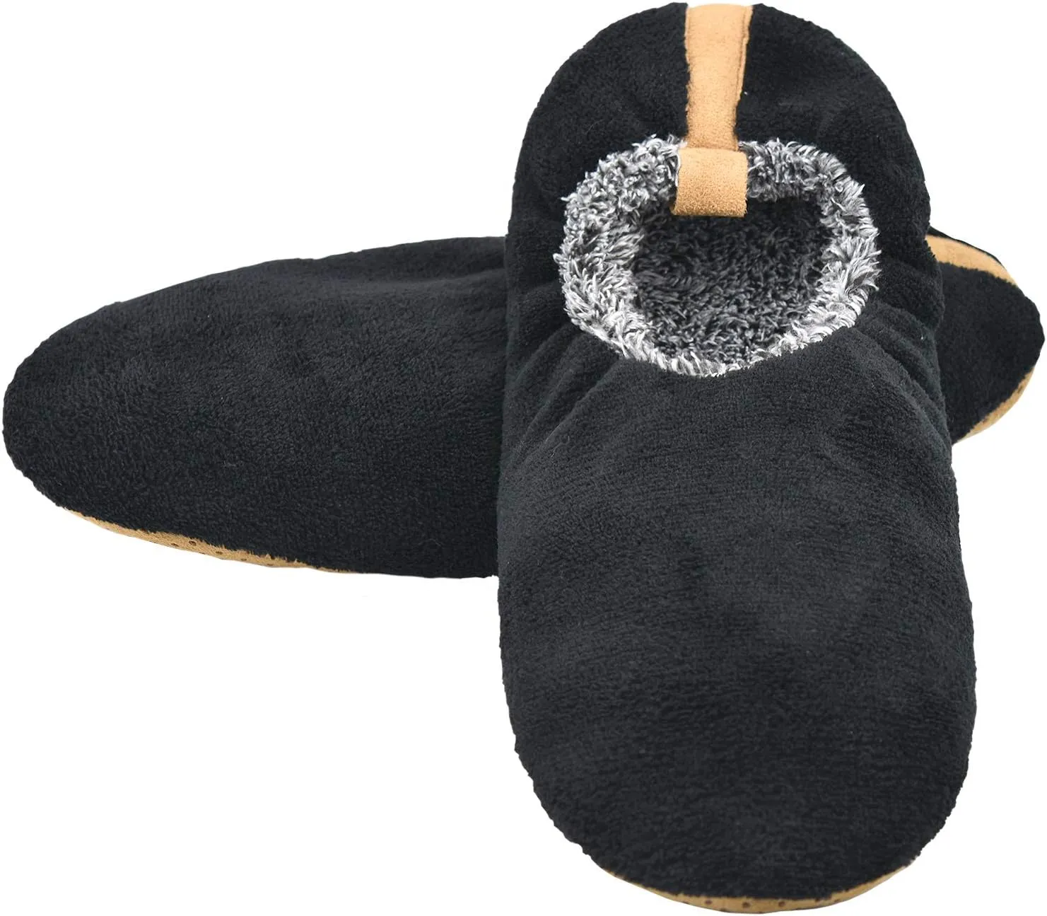 DICUIRD Mens Slipper Socks With Non Skid Bottoms, Warm Slipper Socks With Grippers For Men, Fuzzy House Fabric Slippers