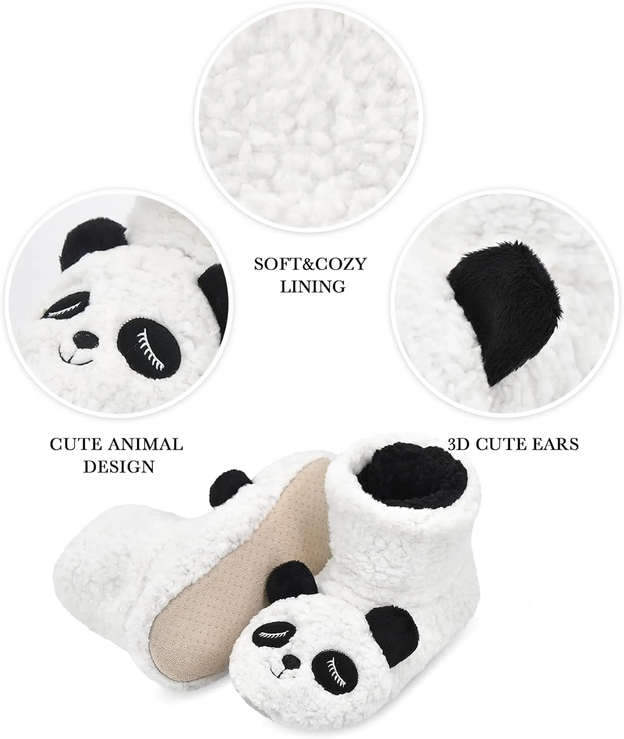 DICUIRD Slipper Socks for Women, Cozy Cute Animal House Indoor Socks with Soft Soles,Warm Fuzzy Sherpa Lined Booties Slippers with Non Slip Bottom,Womens Winter Christmas Gifts
