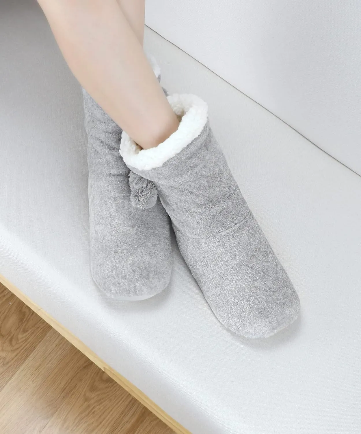 DICUIRD Womens Cozy&Warm Slipper Socks with Grippers-House Socks
