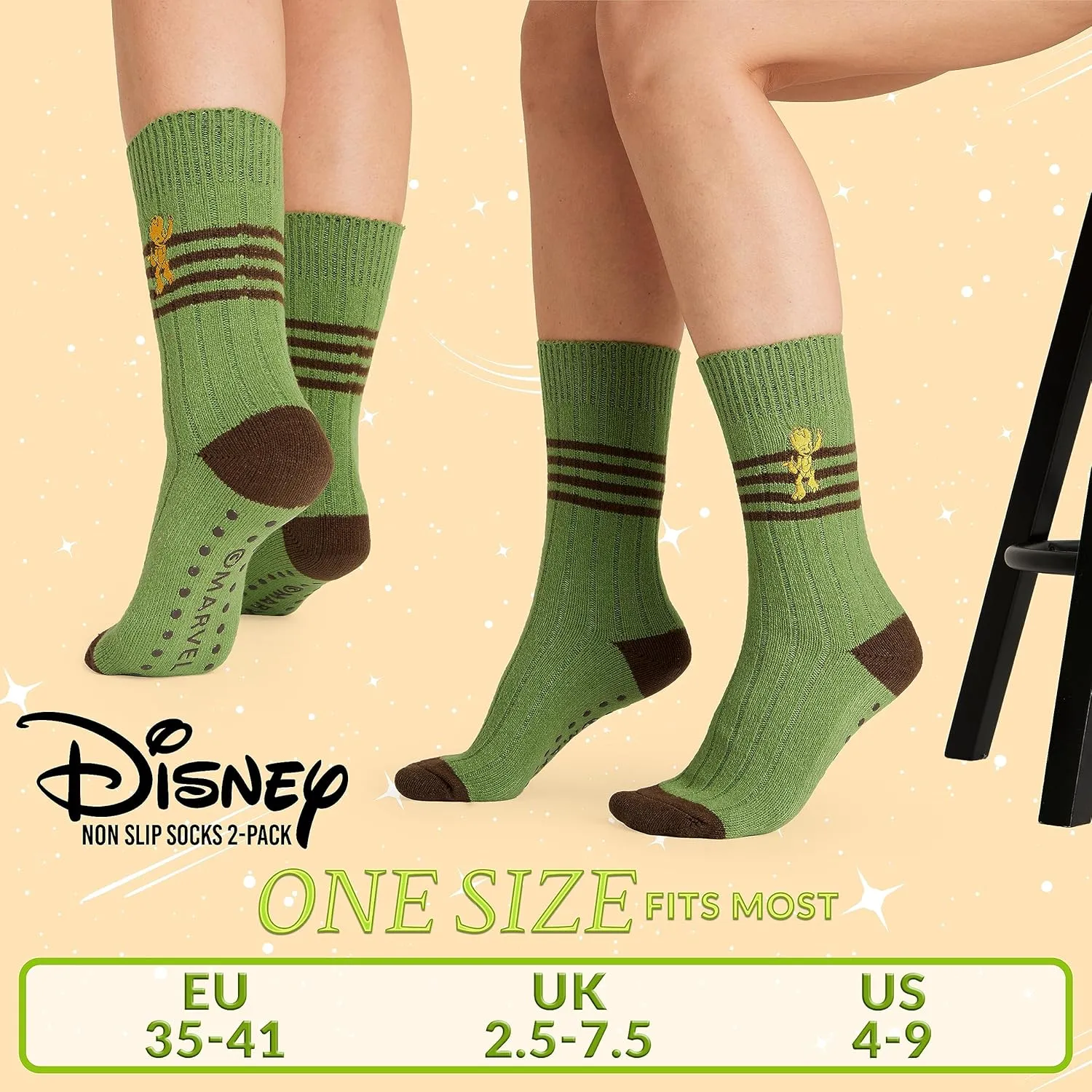 Disney Stitch Bed Socks for Women Teenagers Warm Baby Yoda Slipper Socks Non Slip One Size Stitch Gifts