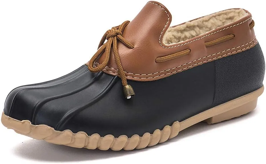 DKSUKO Snow Women's Waterpoof Loafer Shoes Slip On Flat Duck Shoe