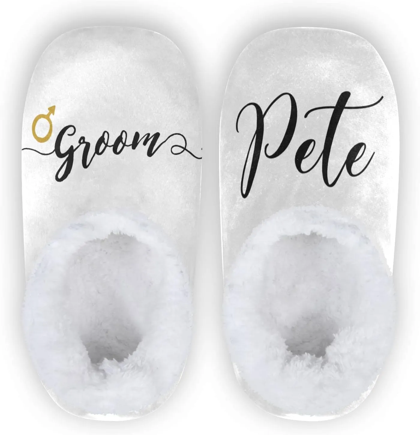 DOMIKING Bride Custom Wedding Bride Slippers Bridesmaid Personalized Bridal Warm Slippers for Bed Bedroom Indoor Guest M