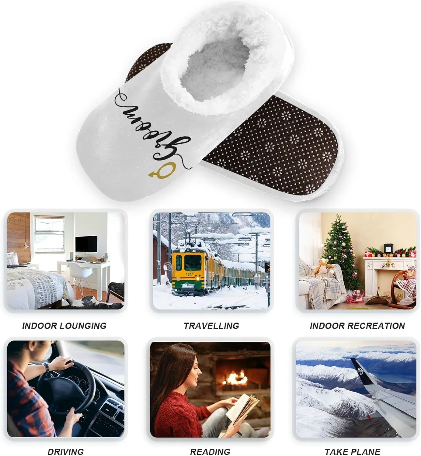 DOMIKING Bride Custom Wedding Bride Slippers Bridesmaid Personalized Bridal Warm Slippers for Bed Bedroom Indoor Guest M