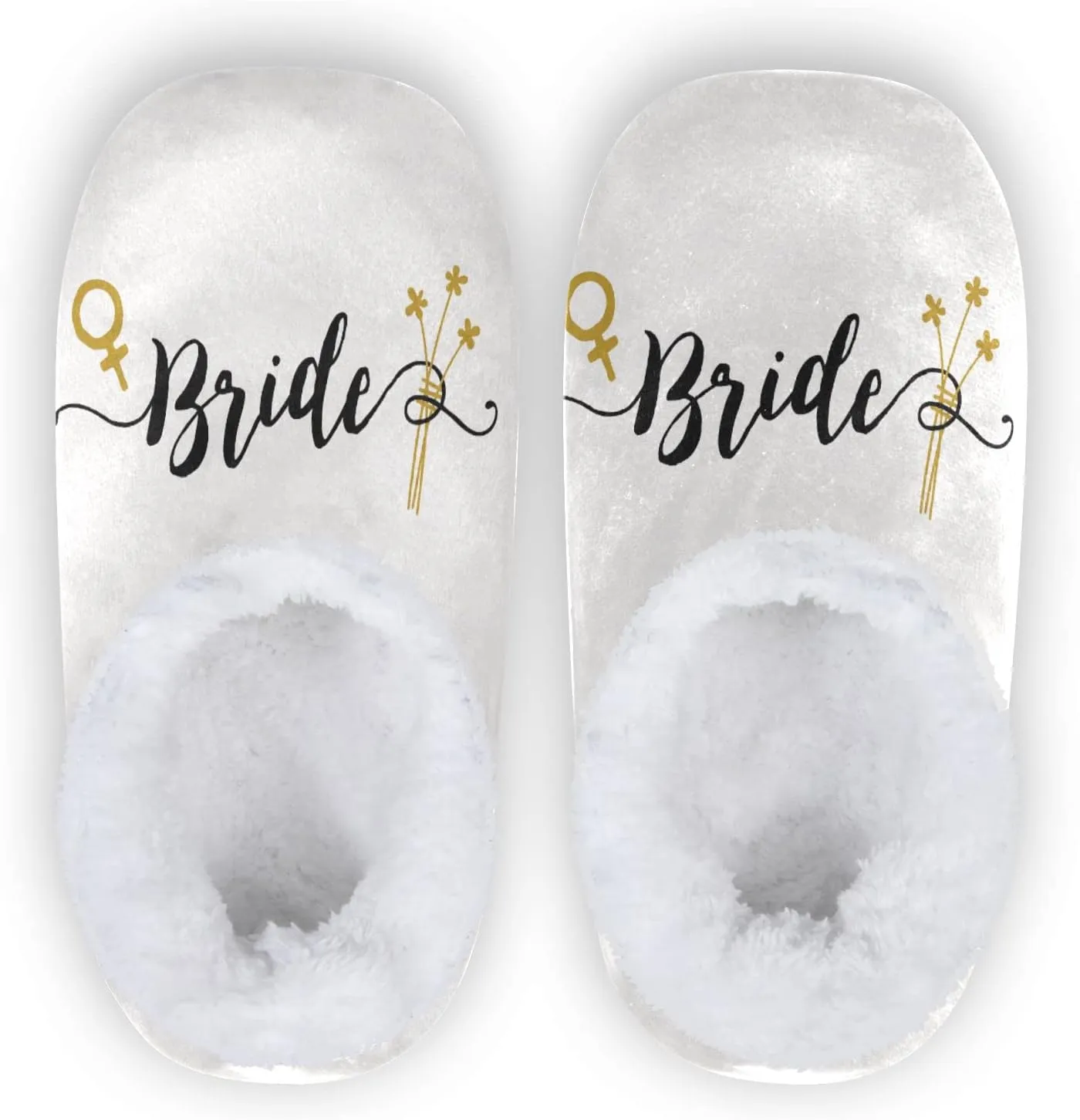 DOMIKING Groom Wedding Bride Slippers Bridesmaid Bridal Bed Slippers for Unisex Women Men M