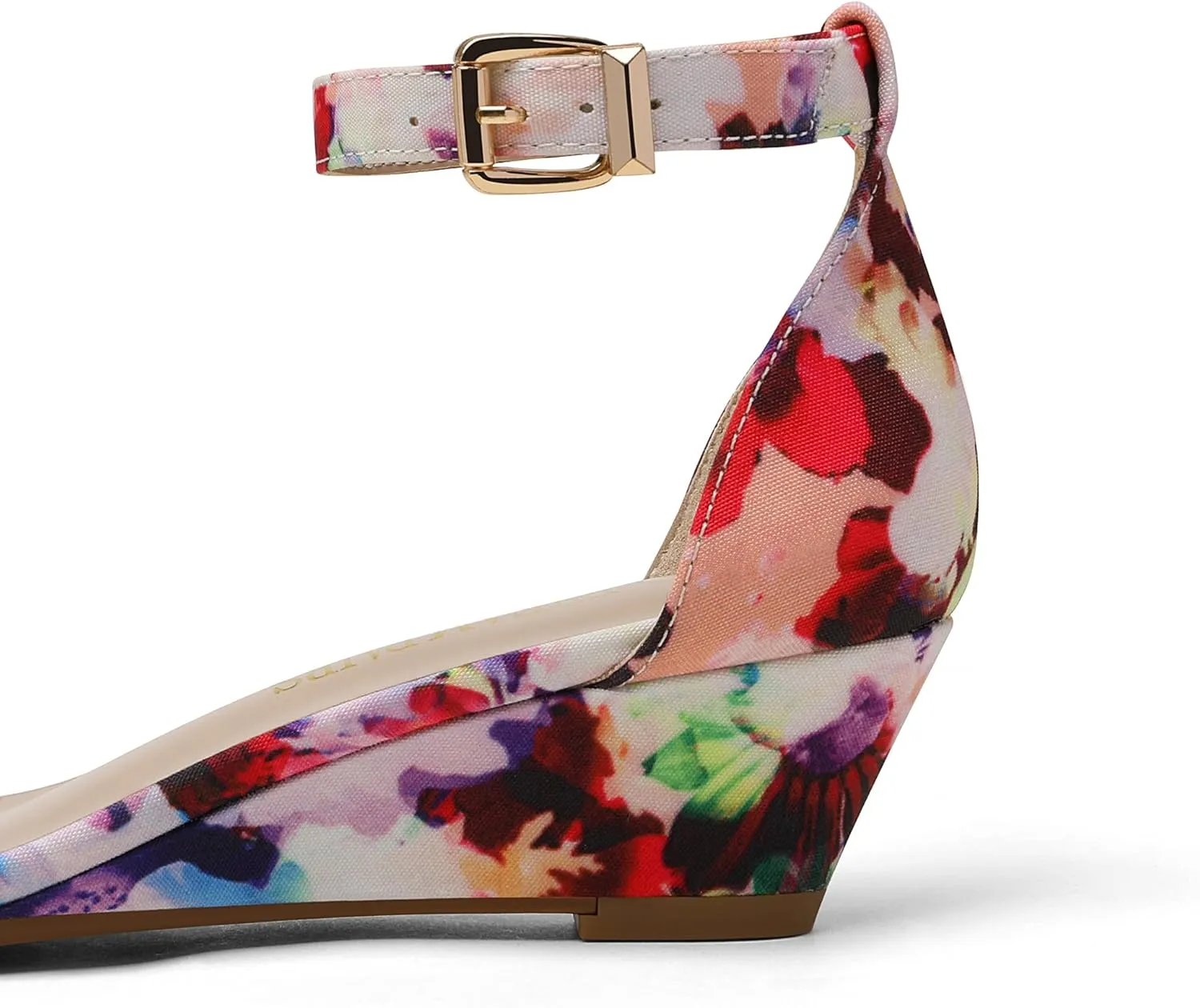 DREAM PAIRS Women's Ingrid Ankle Strap Low Wedge Sandal