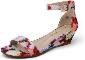 DREAM PAIRS Women's Ingrid Ankle Strap Low Wedge Sandal