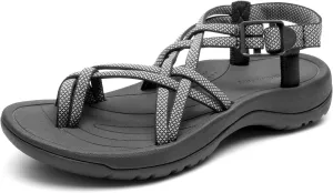 DREAM PAIRS Women's Walking Sandals With Arch Support Elastic Strap Summer Sport Athletic Casual Hiking Outdoor Sandal