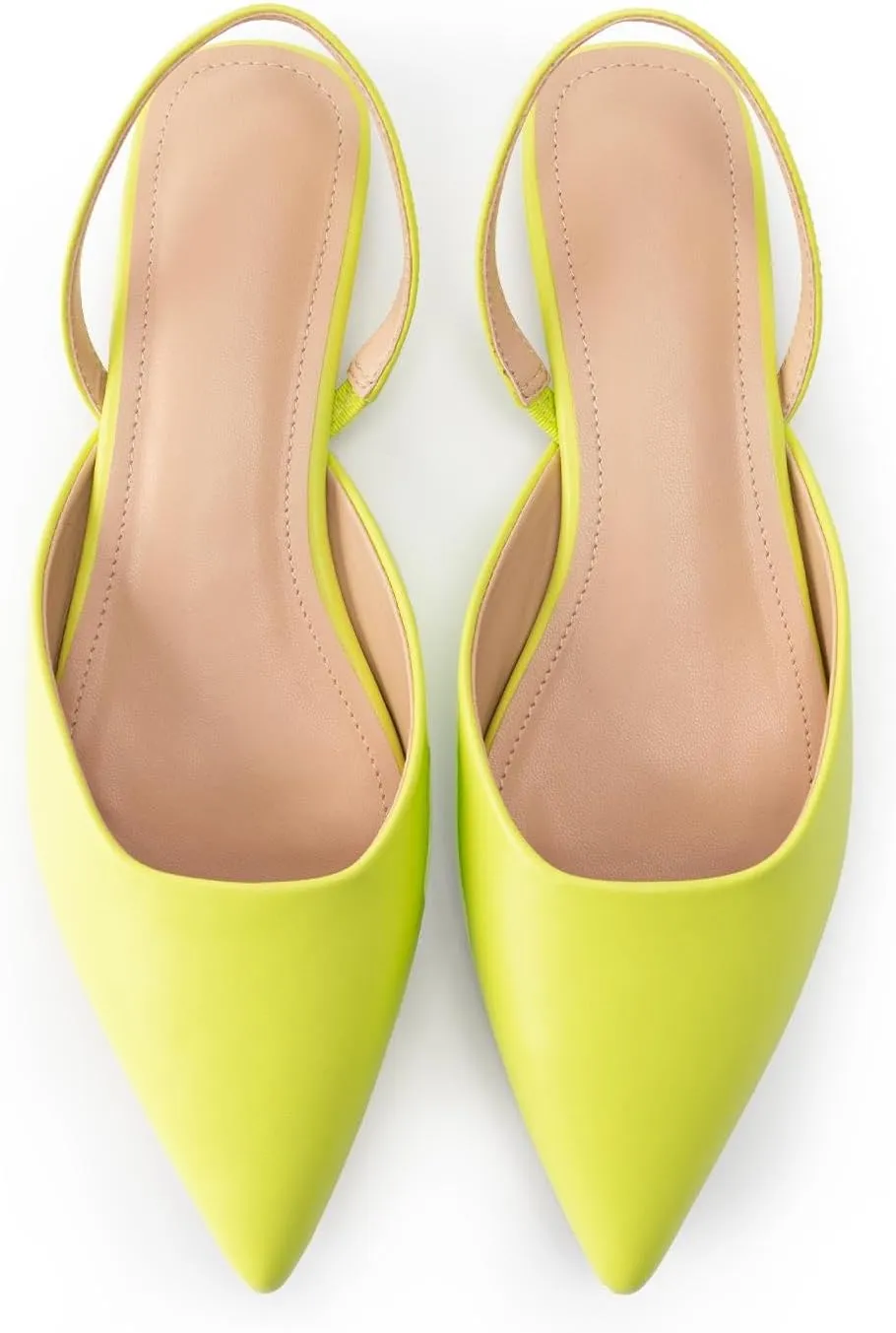 DREAMCIA Slingback Flats for Women, Pointed-Toe Ballet Flats with Buckle Strap for Elegant Women，Classic Low Heel Dress Shoes for Casual Work Office Party