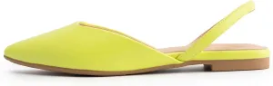 DREAMCIA Slingback Flats for Women, Pointed-Toe Ballet Flats with Buckle Strap for Elegant Women，Classic Low Heel Dress Shoes for Casual Work Office Party