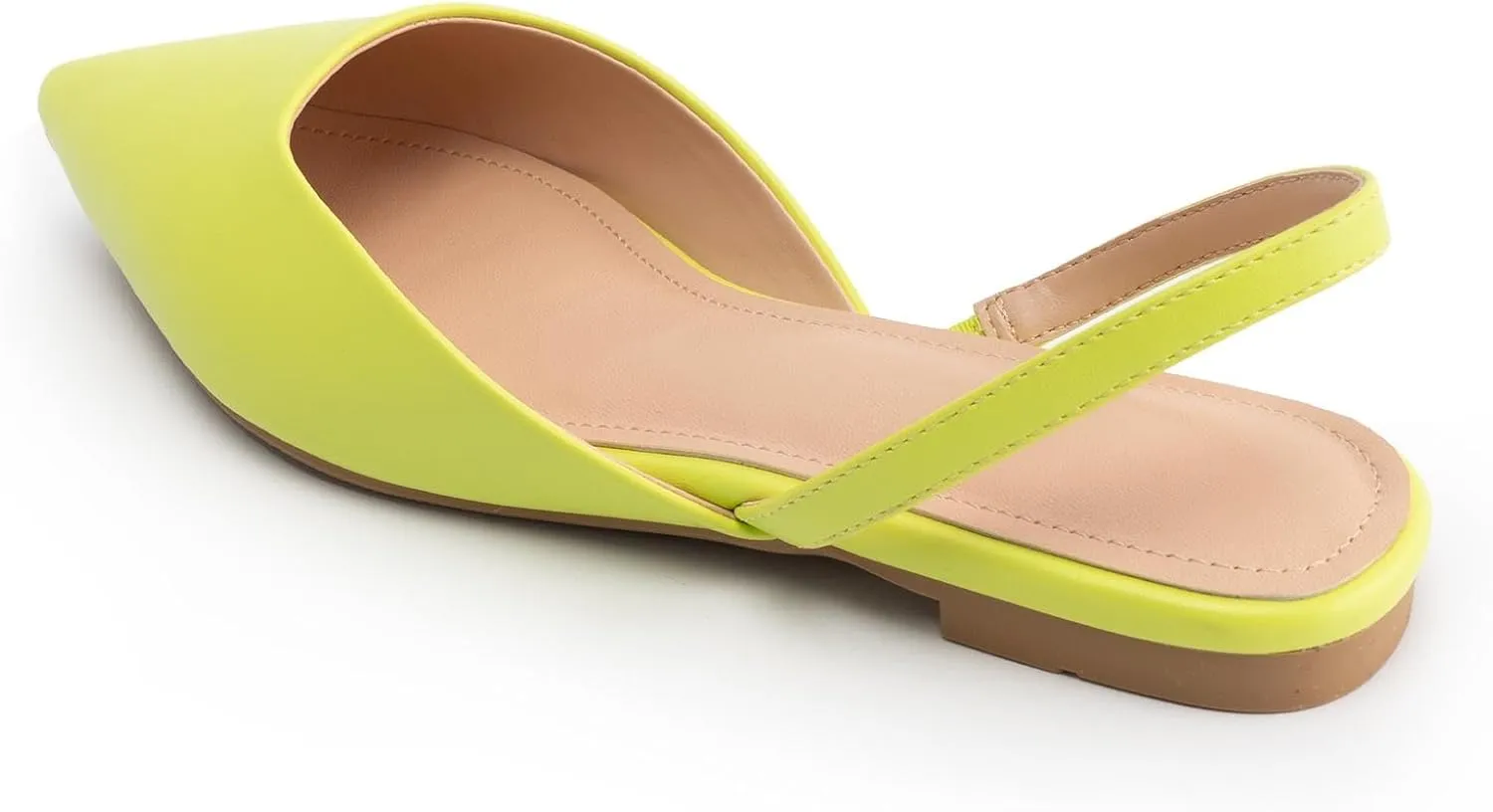 DREAMCIA Slingback Flats for Women, Pointed-Toe Ballet Flats with Buckle Strap for Elegant Women，Classic Low Heel Dress Shoes for Casual Work Office Party