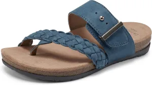 Earth Origins Women’s Onida Sandal I Slip-On Leather Sandals with Arch Support for Everyday