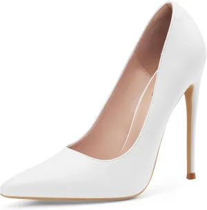 Elisabet Tang Women Pumps, Pointed Toe High Heel 4.7 inch/12cm Party Stiletto Heels Shoes Matte