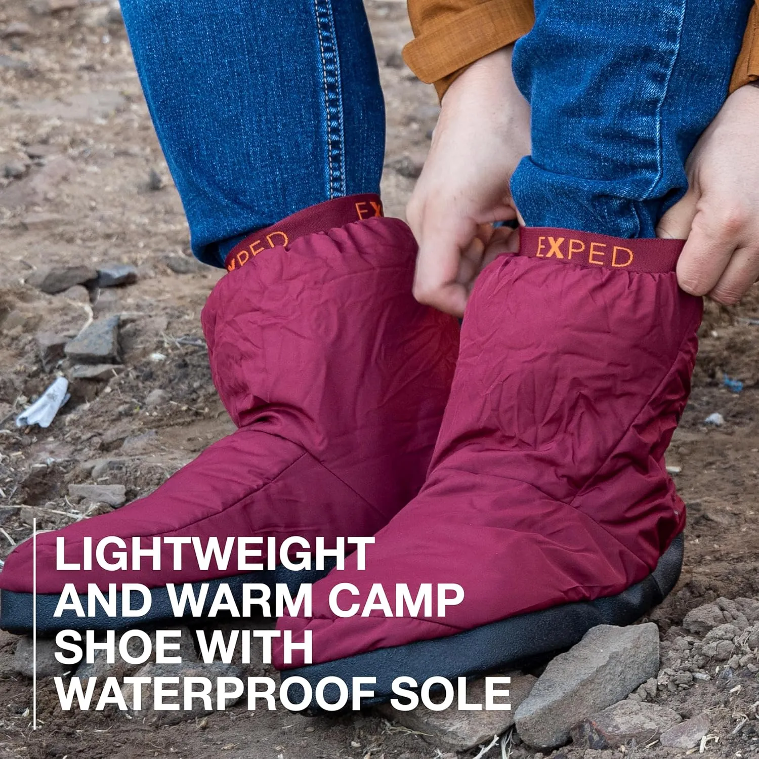 Exped Camp Booty - Warm Comfortable & Cozy, Fast-Drying Durable Camping Slipper Booties, Unisex (S, M, L, XL)