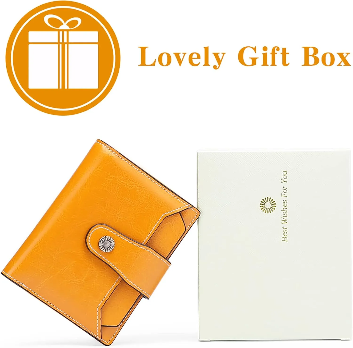 Falan Mule Women's Wallet, Genuine Leather, Bifold, RFID Blocking, Antique Yellow, 10 Slots, 2 Windows, 1 Zipper Pocket, 2 Compartments