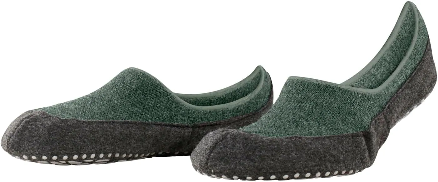 FALKE Men's Cosyshoe Invisible Stopper Socks Non-Slip Nubs on the Felt Sole Socks Comfortable Warm Plush Comfortable Breathable Climate Regulating Odour-Inhibiting Wool 1 Pair, Green Tundra Pine 7117