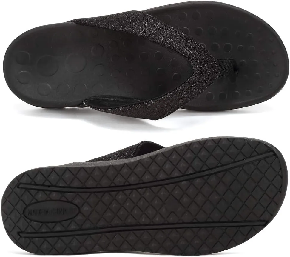FANTURE Women Orthotic Arch Support Sandal for Comfortable Walk Thong Style Casual Flip Flops