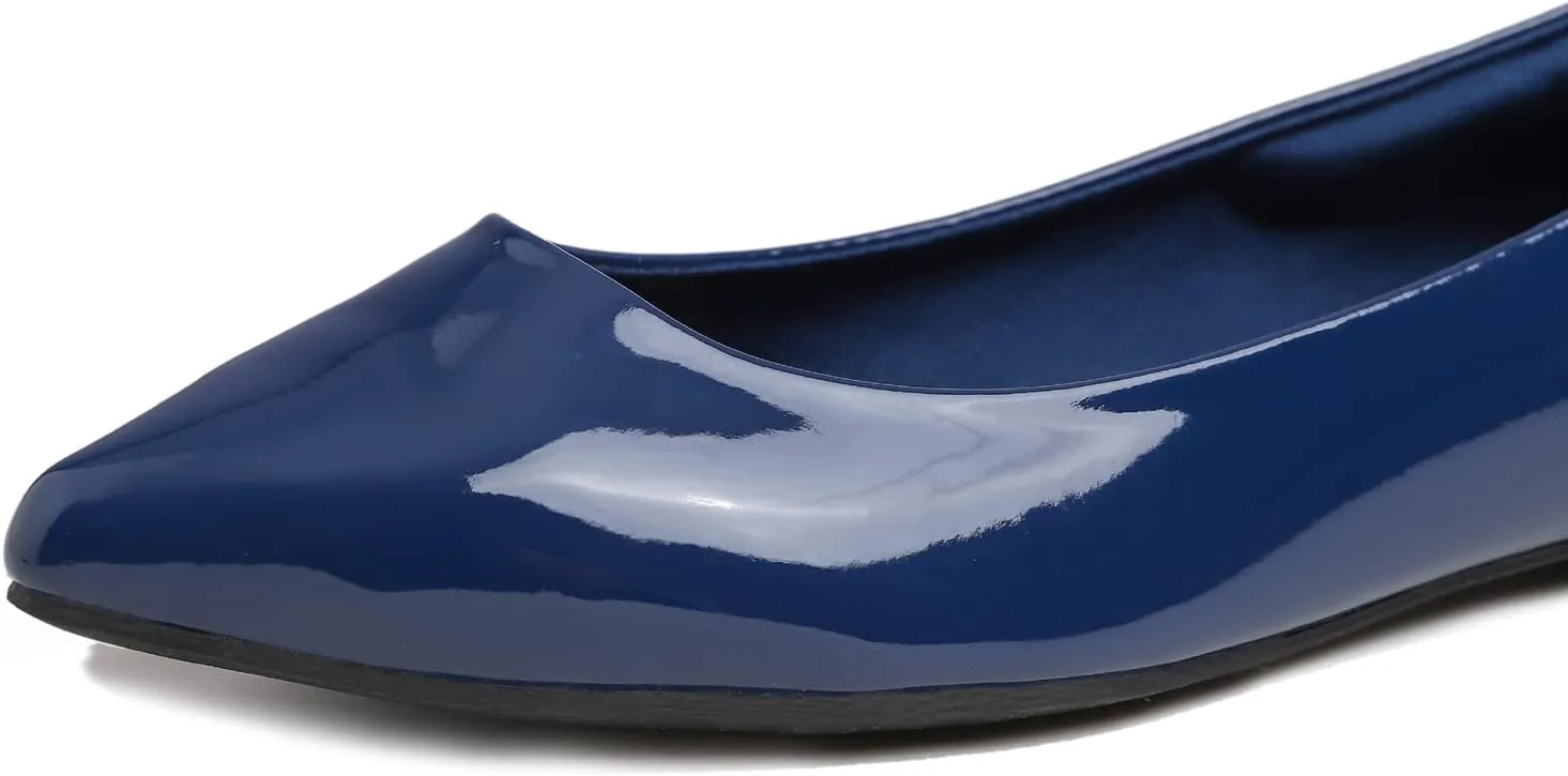 Feversole Womens Pointed Toe Macaroon Ballet Flat