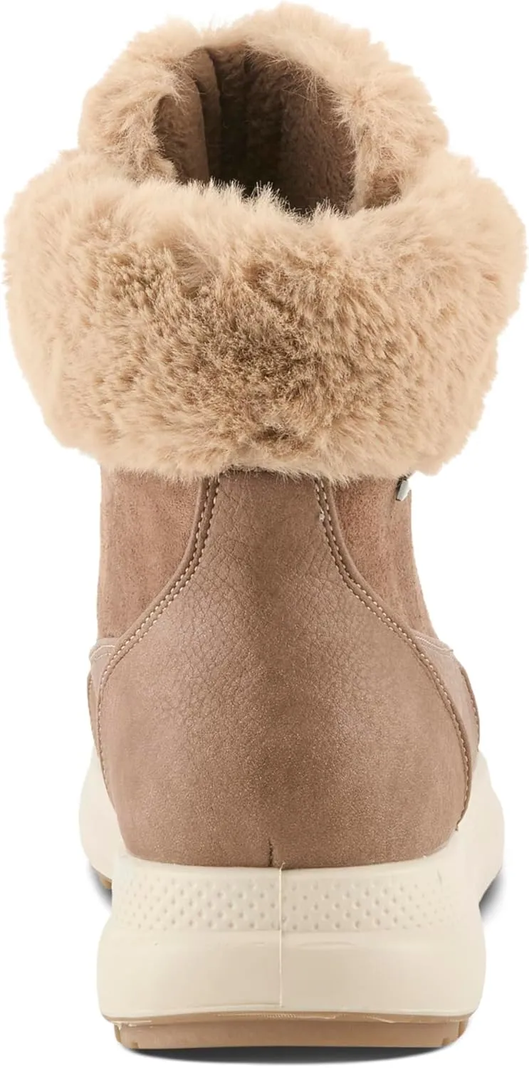 Flexus Women's BURRELL Lace-Up Platform Booties with Faux Fur Lining, Zipper Closure, and Cozy Design