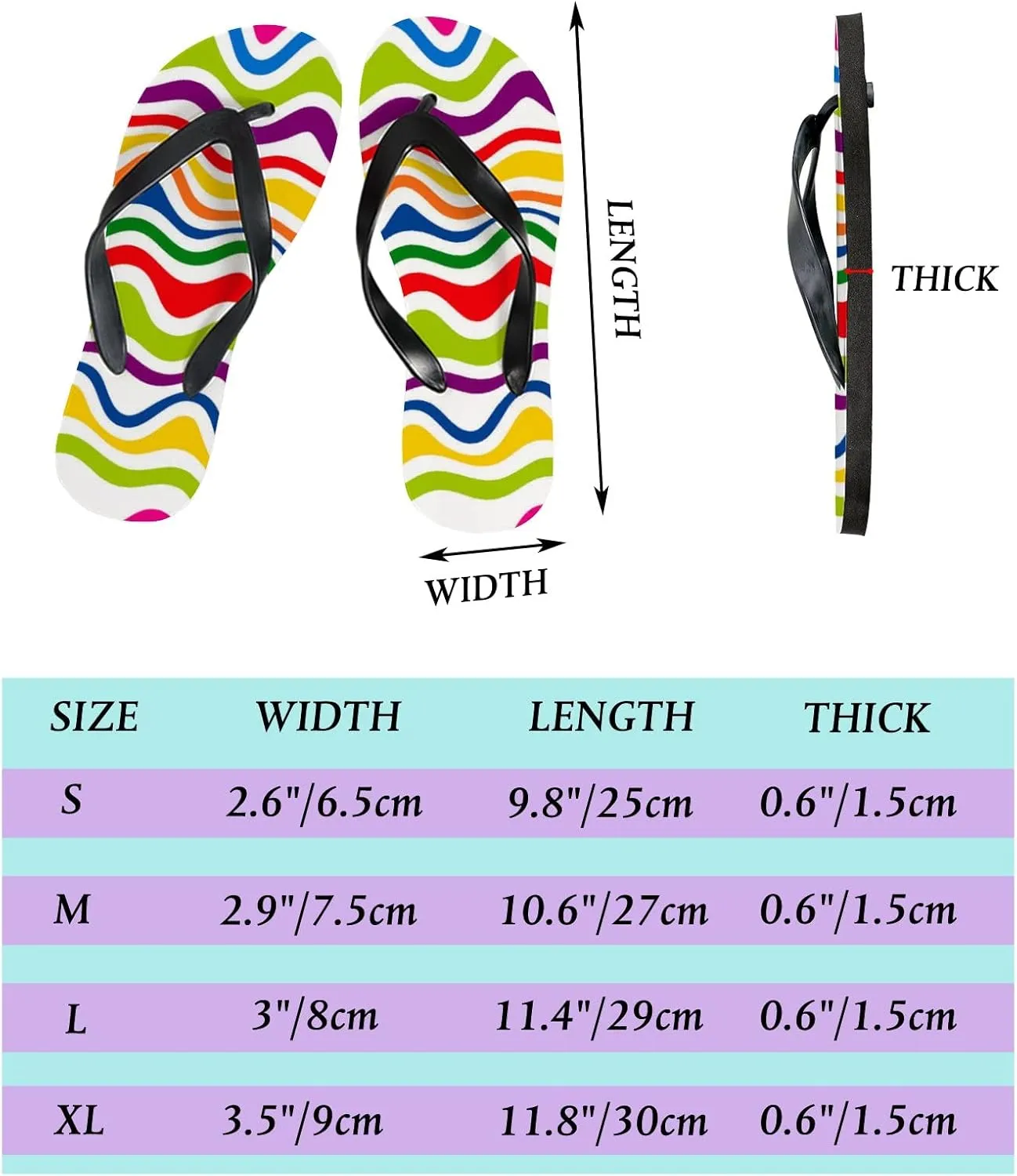Flip Flops Striped Rainbow Classic Vintage Geometric Slide Sandals Summer Beach Slippers Thong Sandal Casual Yoga Mat Flat Slides for Women Men