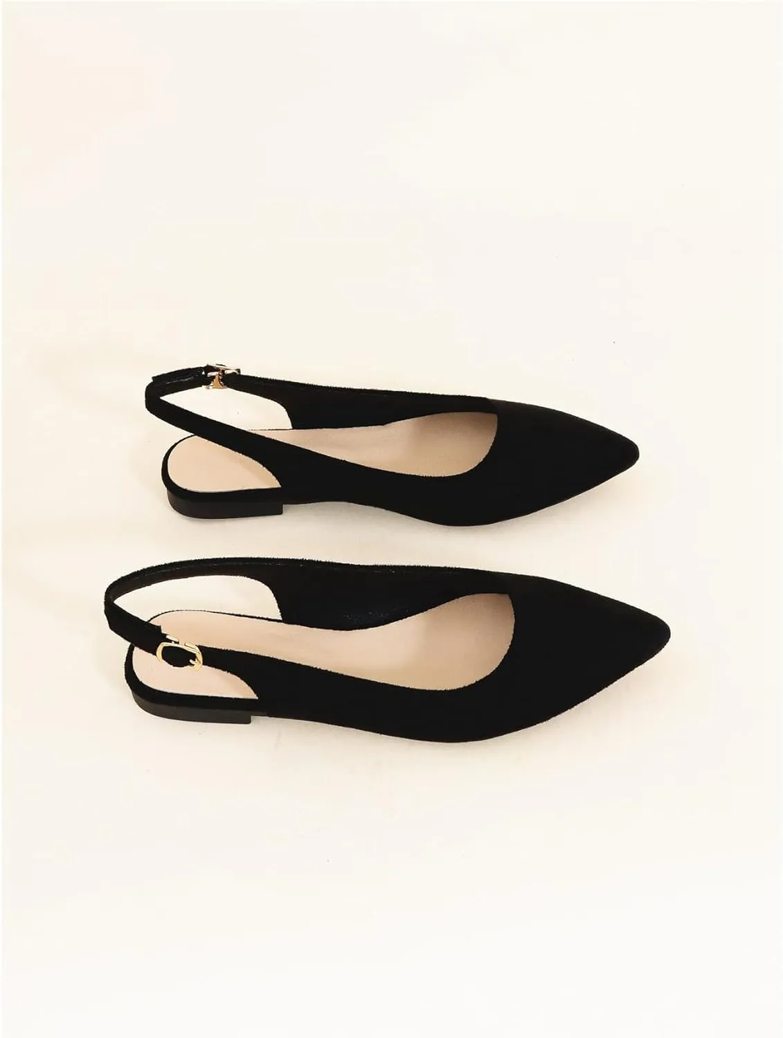 Floerns Women's Pointed Toe Slingback Flat Faux Suede Dress Flat Slip on Flat