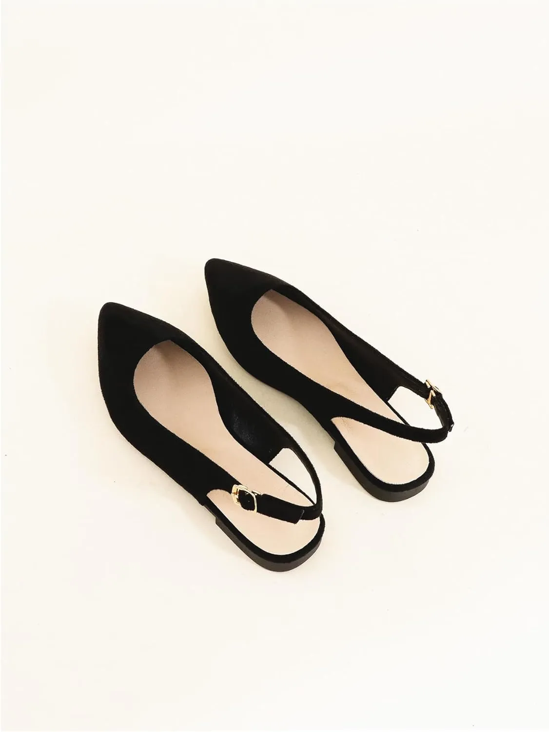 Floerns Women's Pointed Toe Slingback Flat Faux Suede Dress Flat Slip on Flat