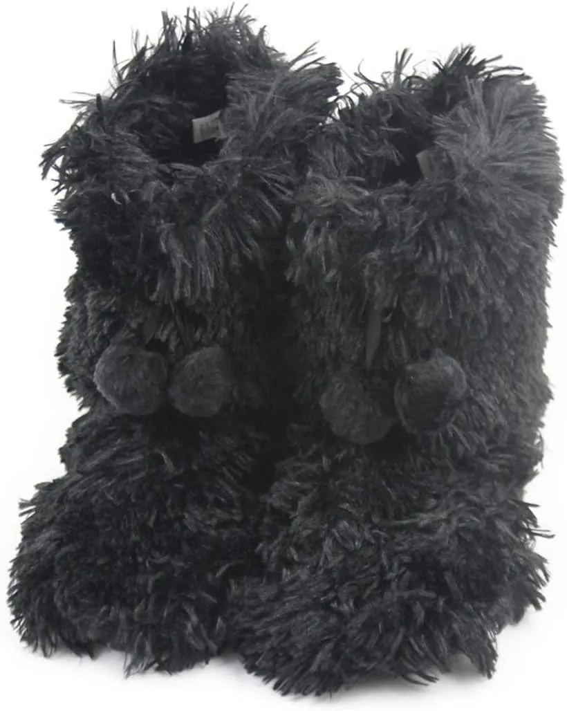 Forfoot Slipper Boots, Cozy Indoor Booties for Women Fluffy Comfortable House Shoes Fuzzy Anti-Slip Boots Winter