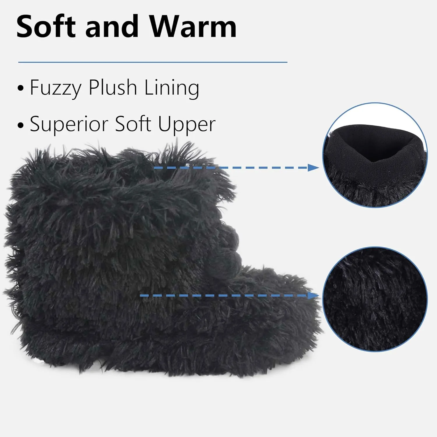 Forfoot Slipper Boots, Cozy Indoor Booties for Women Fluffy Comfortable House Shoes Fuzzy Anti-Slip Boots Winter