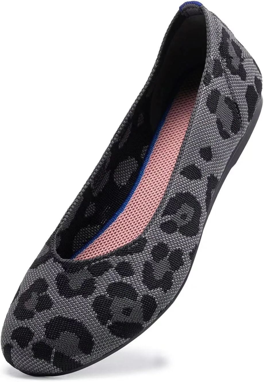 Frank Mully Women’s Ballet Flat Shoes Knit Dress Shoes Round Toe Slip On Ballerina Walking Flats Shoes for Woman Low Wedge Comfort Soft