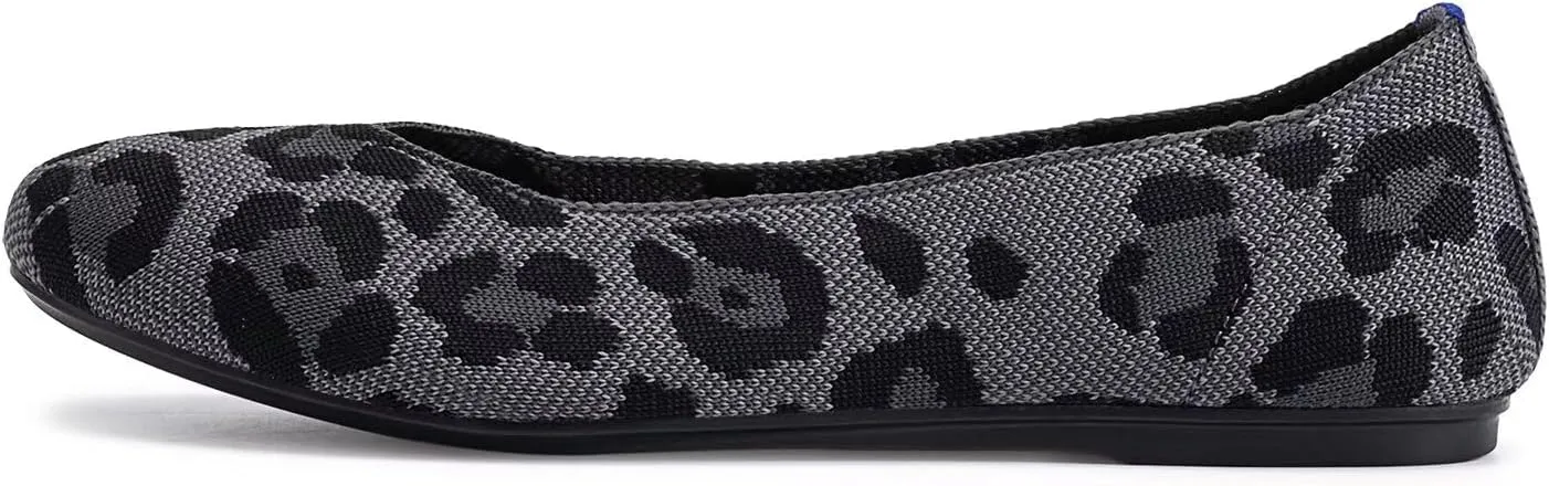 Frank Mully Women’s Ballet Flat Shoes Knit Dress Shoes Round Toe Slip On Ballerina Walking Flats Shoes for Woman Low Wedge Comfort Soft