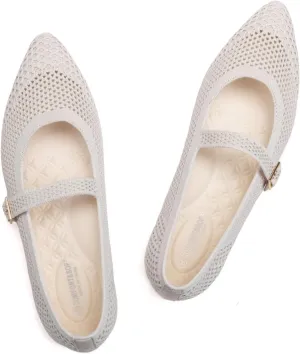 Frank Mully Women's Mesh Flats Mary Jane Shoes Pointed Toe Lightweight with Adjustable Instep Strap Knit Flat Shoes for Women Dressy Casual Washable Walking Shoes