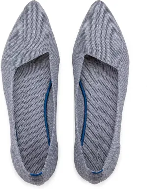 Frank Mully Womens Pointed Toe Flats Knit Dress Shoes Comfort Women Shoes Slip On Shoes for Woman Classic Softable Shoes Low Wedge