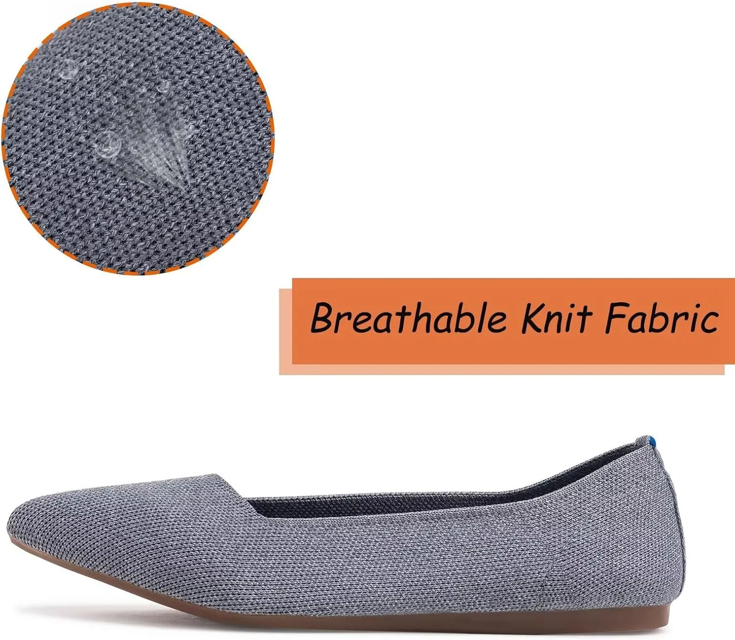 Frank Mully Womens Pointed Toe Flats Knit Dress Shoes Comfort Women Shoes Slip On Shoes for Woman Classic Softable Shoes Low Wedge