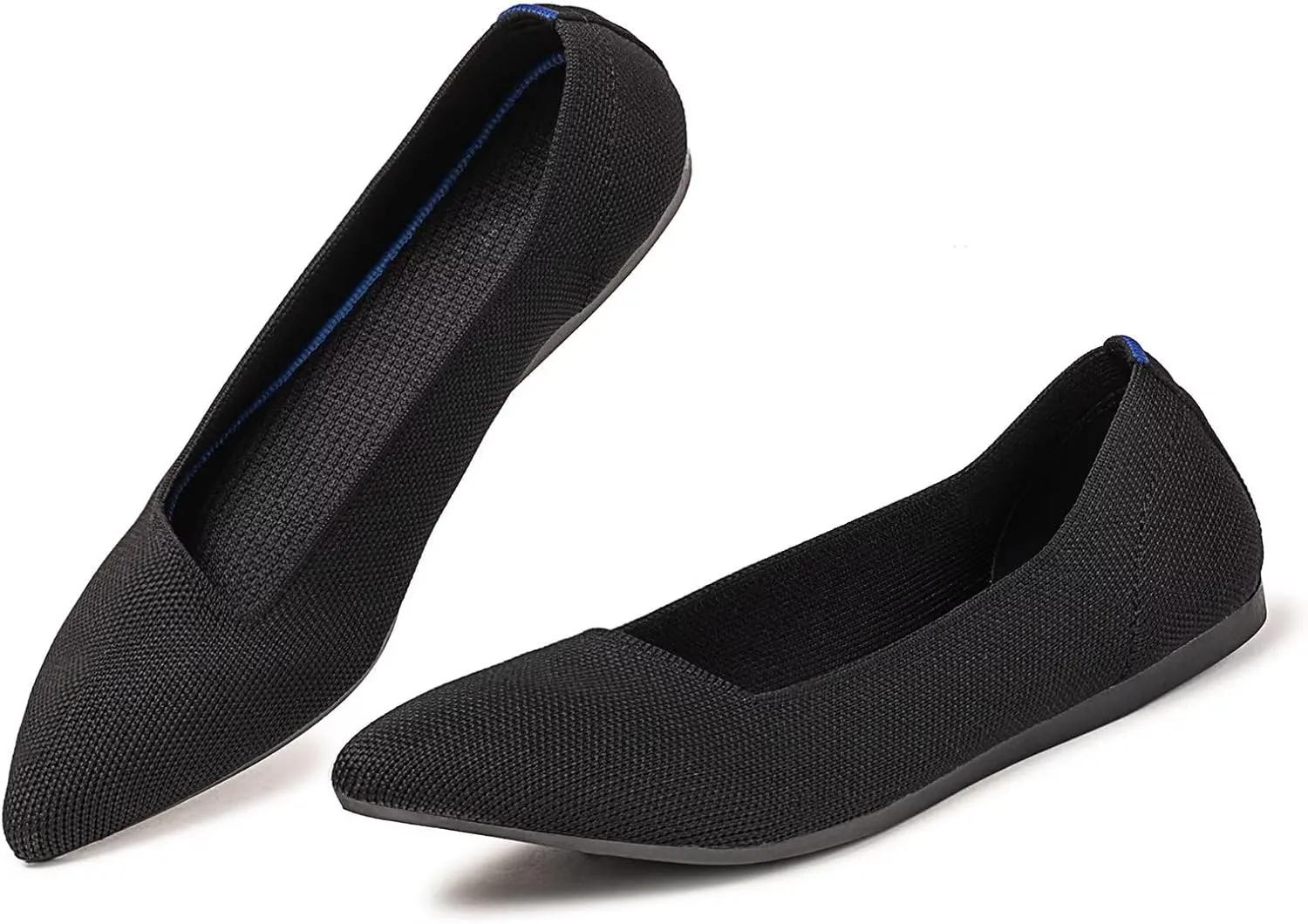 Frank Mully Womens Pointed Toe Flats Knit Dress Shoes Comfort Women Shoes Slip On Shoes for Woman Classic Softable Shoes Low Wedge