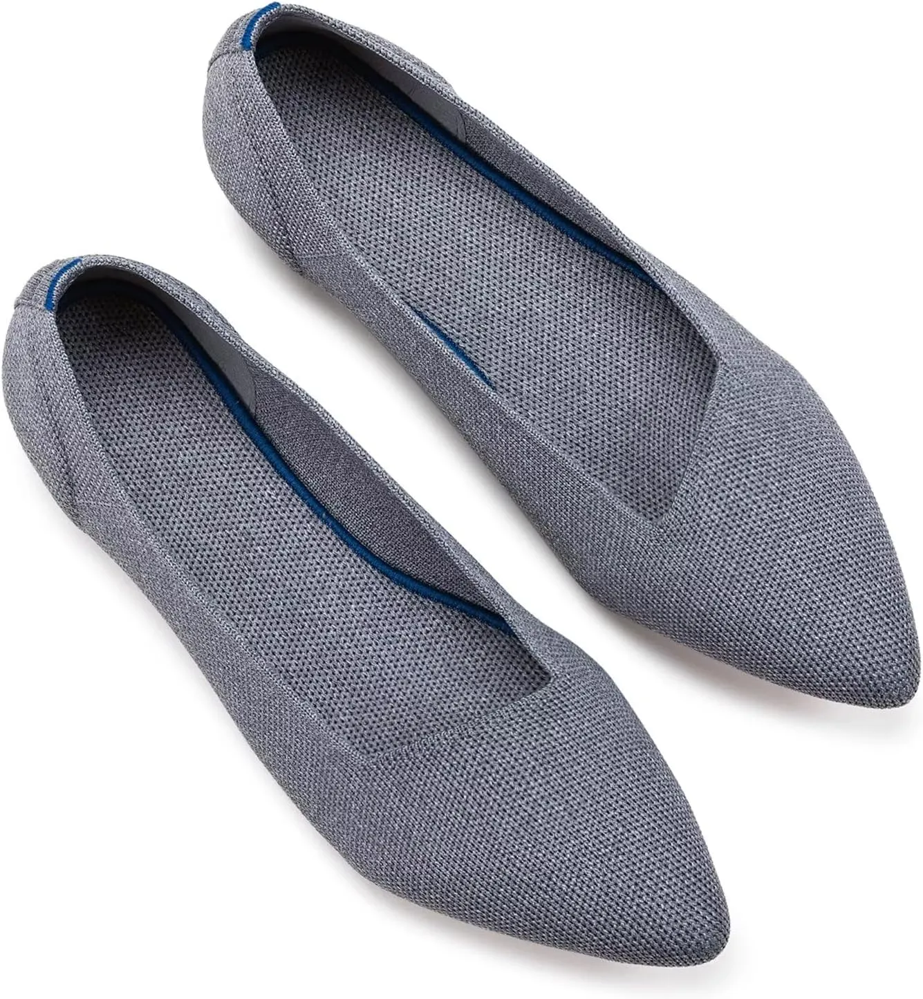 Frank Mully Womens Pointed Toe Flats Knit Dress Shoes Comfort Women Shoes Slip On Shoes for Woman Classic Softable Shoes Low Wedge