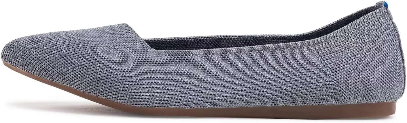 Frank Mully Womens Pointed Toe Flats Knit Dress Shoes Comfort Women Shoes Slip On Shoes for Woman Classic Softable Shoes Low Wedge