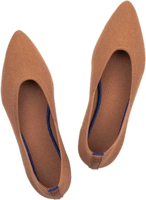 Frank Mully Womens Pointed Toe Flats Knit Dress Shoes Comfort Women Shoes Slip On Shoes for Woman Classic Softable Shoes Low Wedge