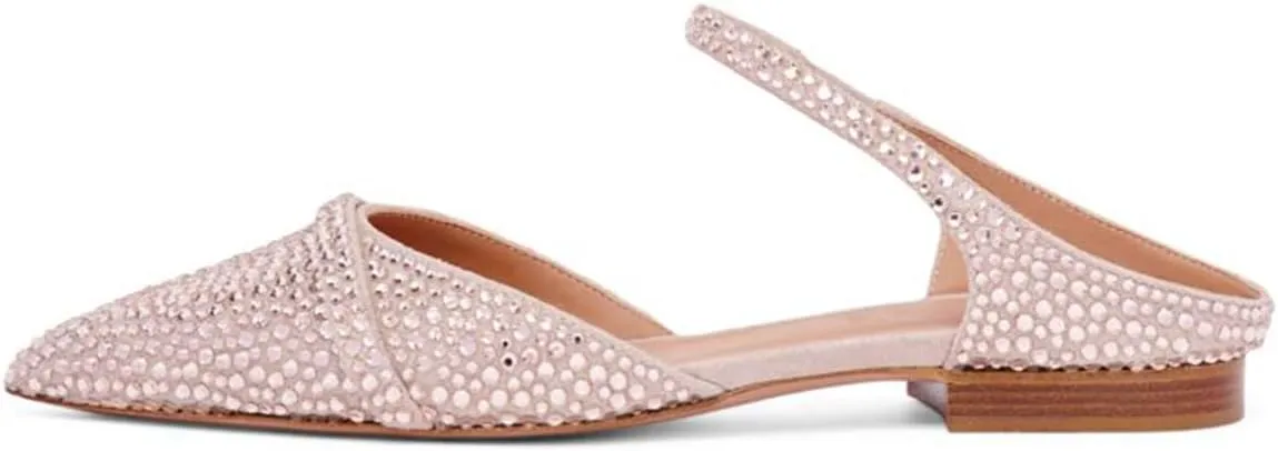 FSJ Women Closed Pointed Toe Flat Sandals with Strap Backless Slip On Cute Slides Ladies Casual Mules Comfortable Low heel Shoes Size 4-16 US