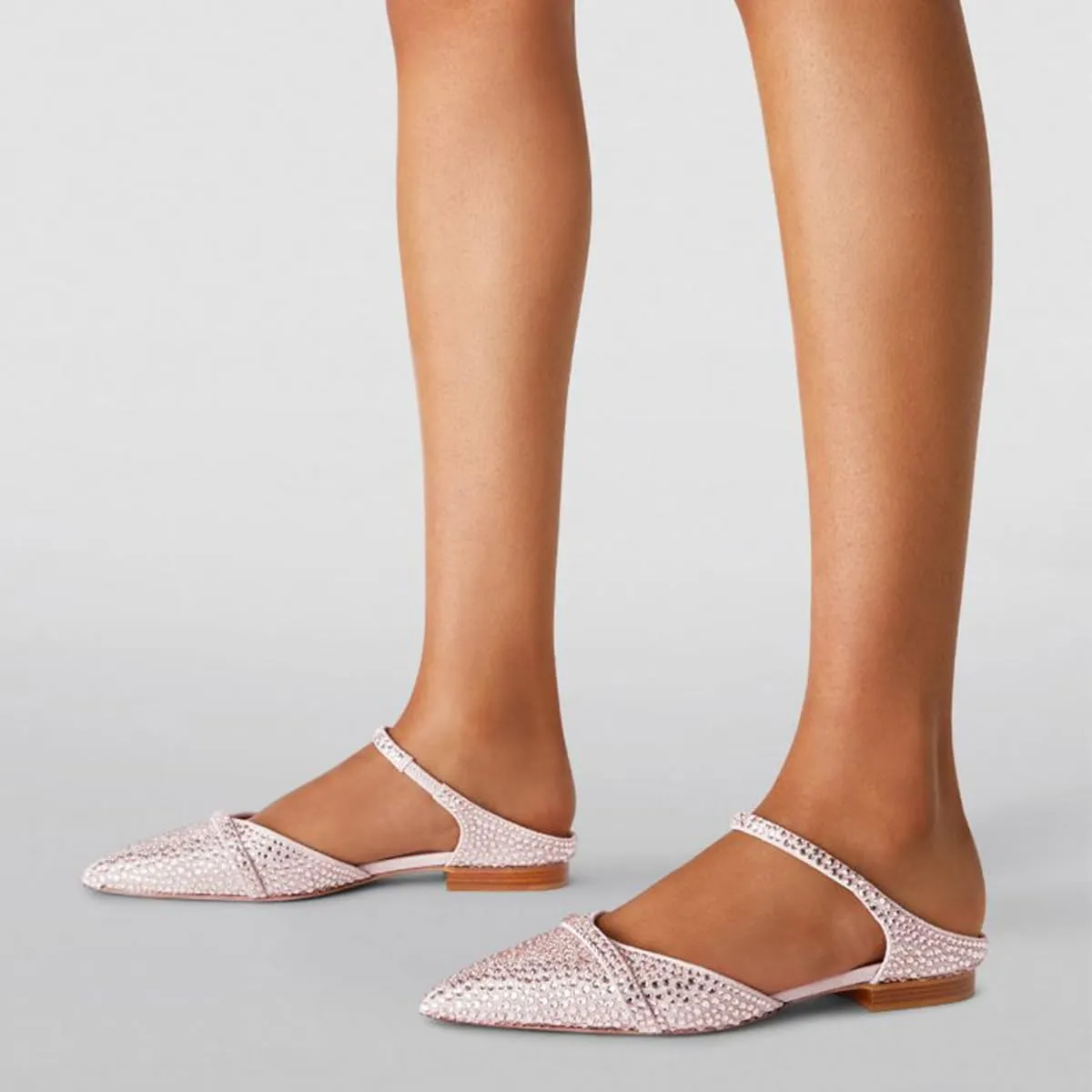 FSJ Women Closed Pointed Toe Flat Sandals with Strap Backless Slip On Cute Slides Ladies Casual Mules Comfortable Low heel Shoes Size 4-16 US