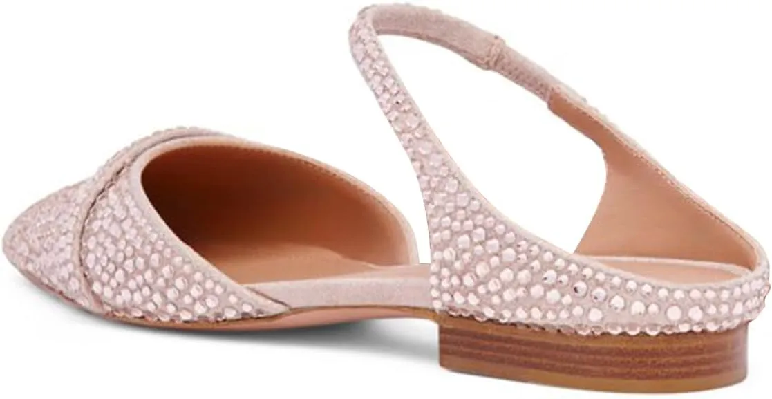 FSJ Women Closed Pointed Toe Flat Sandals with Strap Backless Slip On Cute Slides Ladies Casual Mules Comfortable Low heel Shoes Size 4-16 US