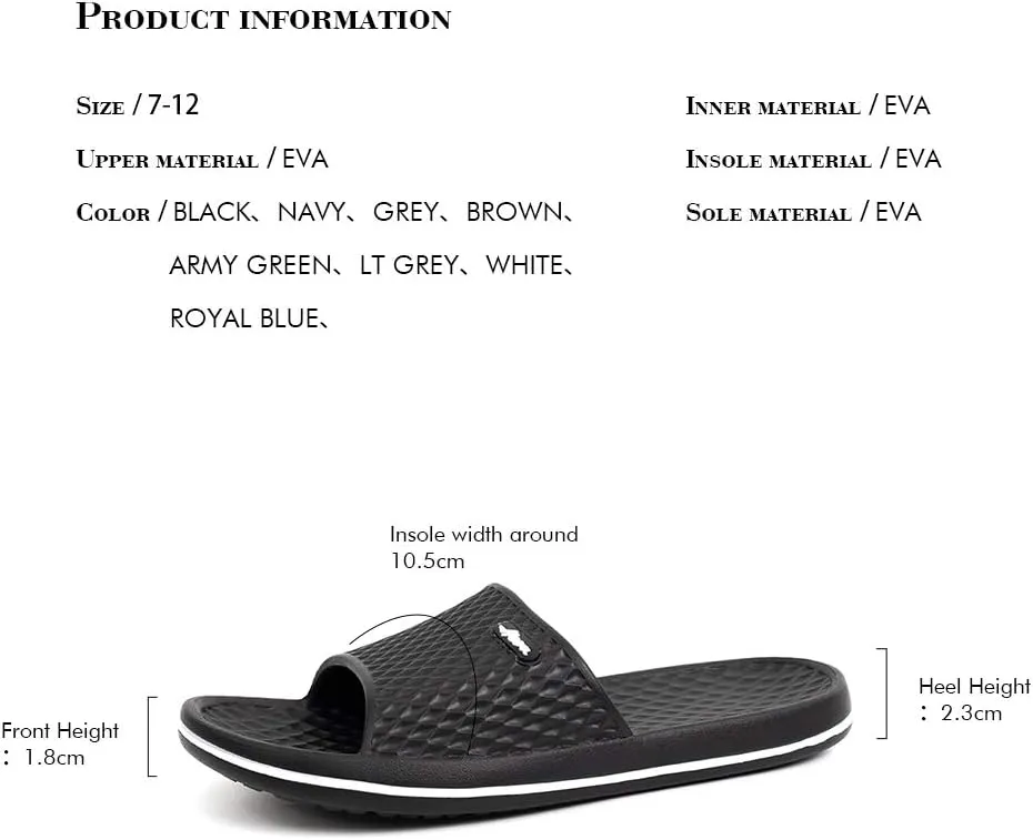 FUNKYMONKEY Mens Bathroom Shower Slippers Indoor Home Beach Non Slip Sandal
