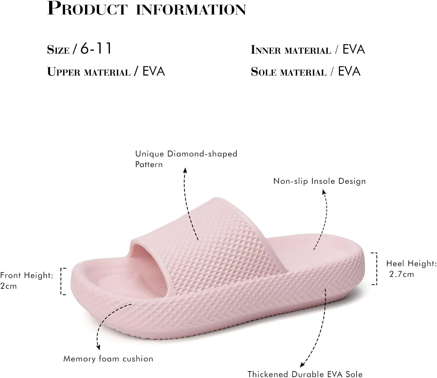 FUNKYMONKEY Slides for Women Quick Drying Non-Slip Bathroom Shower Sandals