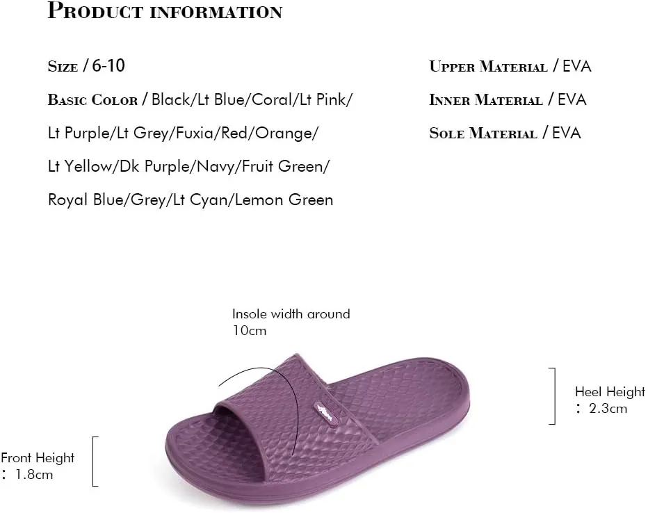 FUNKYMONKEY Womens Bathroom Shower Slippers Indoor Home Beach Non Slip Sandal
