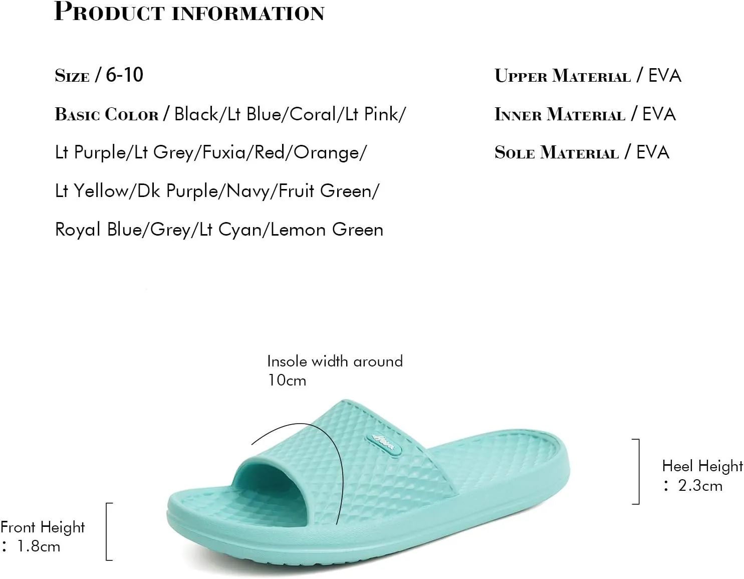 FUNKYMONKEY Womens Bathroom Shower Slippers Indoor Home Beach Non Slip Sandal