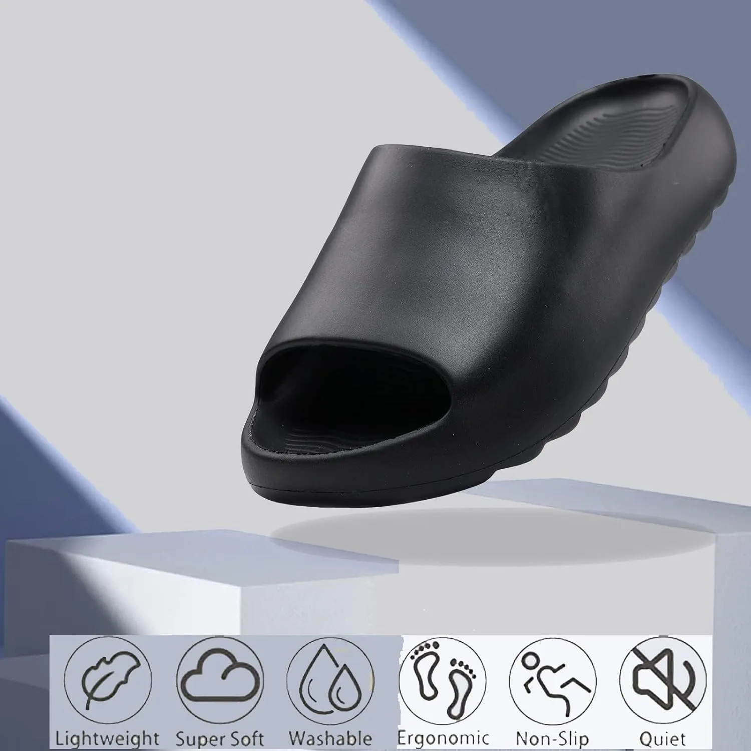 FUUPNN Kids Cloud Slides Non Slip Slides for Girls Boys Comfy Lightweight Toddler Sandals Open Toe House Slippers Indoor Outdoor