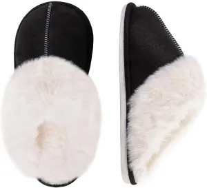 Fuzzy House Slippers for Women,Fluffy Memory Foam House Bedroom Slippers,Womens Shoes Casual Fall,Anti-Skid Plush for Indoor Outdoor Slippers