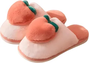 Fuzzy Slipper Winter Fluffy Slippers Peach Cute Slippers For Women Comfortable Warm House Shoes Slippers
