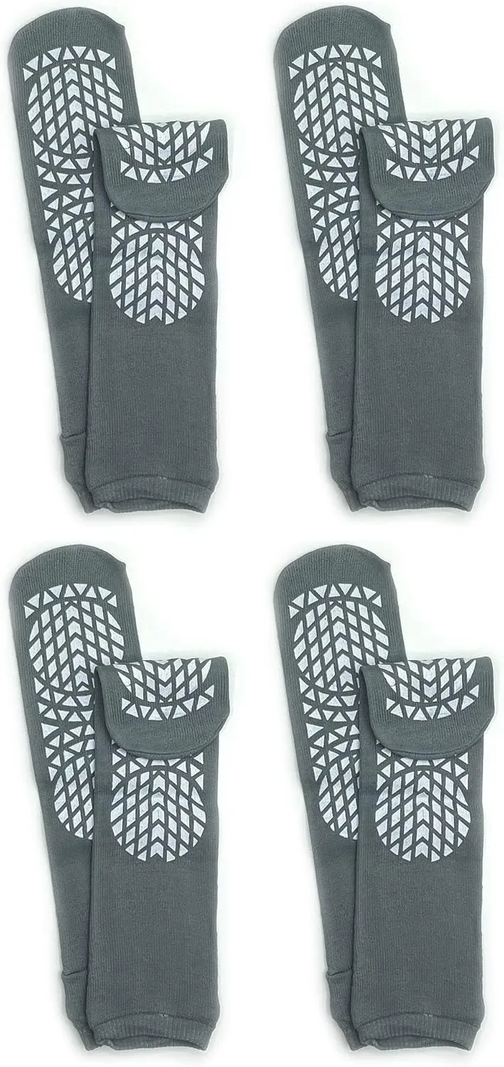 GBM Secure Step Double-Sided Tread Non Slip Safety Socks, 4 Pair