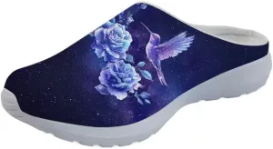 GLENLCWE American Flag Print Unisex Garden Clogs for Men Women Mules Clogs Slip on Mesh Walking Shoes for Home Beach Nursing